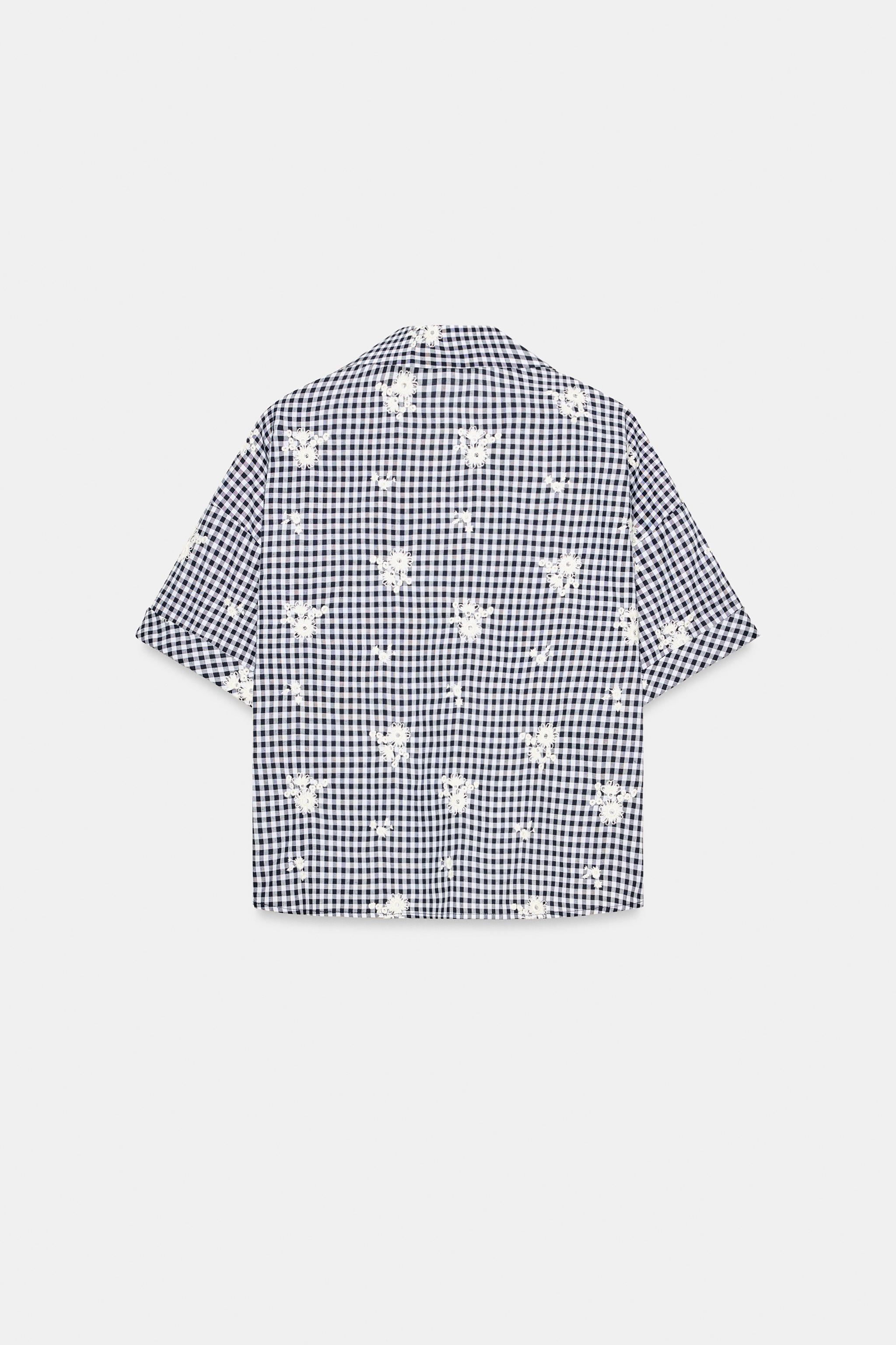 CHEMISE À CARREAUX BRODÉS